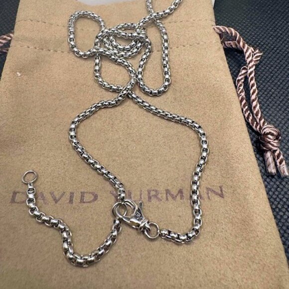 David Yurman Unisex 2.7mm Silver Box Chain Necklace - Picture 1 of 7
